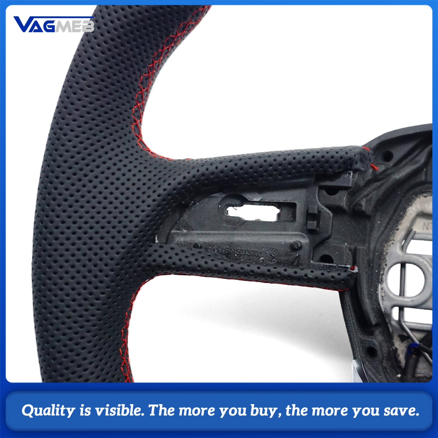 For Audi Q3 F3 Full leather perforated flat bottomed steering wheel With heating function