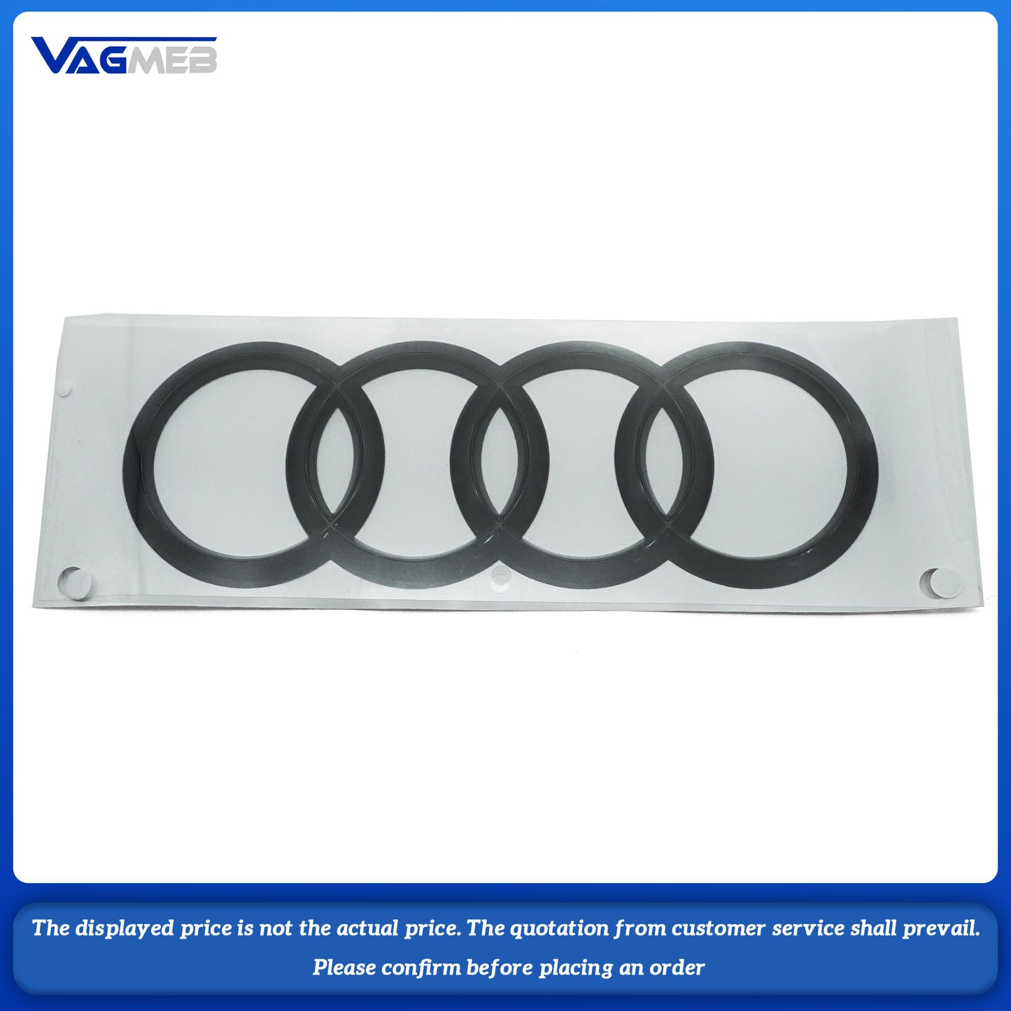 For Audi A4 B9 Black painted four-ring logo on the trunk