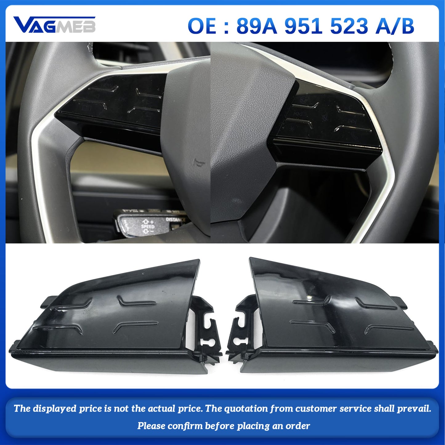 For Audi Q4 e-tron Q5 e-tron multifunctional touch steering wheel button 89A 951 523 A 89A 951 523 B, Car Accessories