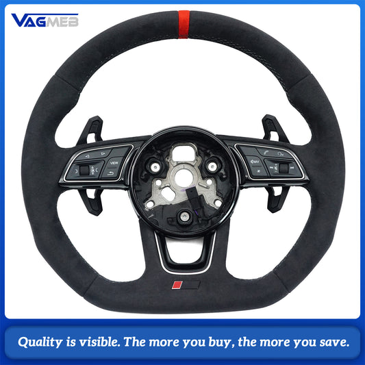 For Audi A4 S4 A5 S5 B9 A4 S4 A5 S5 B9 Upgrade Carbon Fiber Steering Wheel With Paddle Shifters Carbon Fiber Wheel