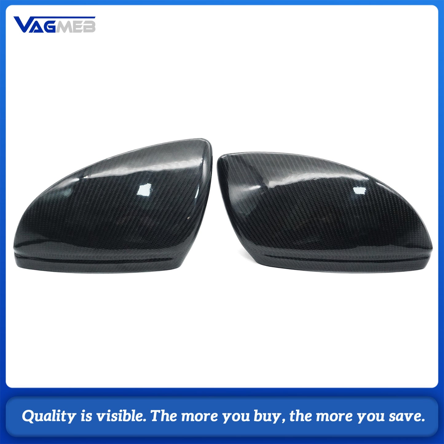 For Audi A6C8 Side Door Carbon Fiber Look Rearview Case Car Accessories
