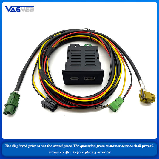For VW Golf mk7 Golf7 wireless CarPlay usb type-c Plug Socket Switch with Cable Wire