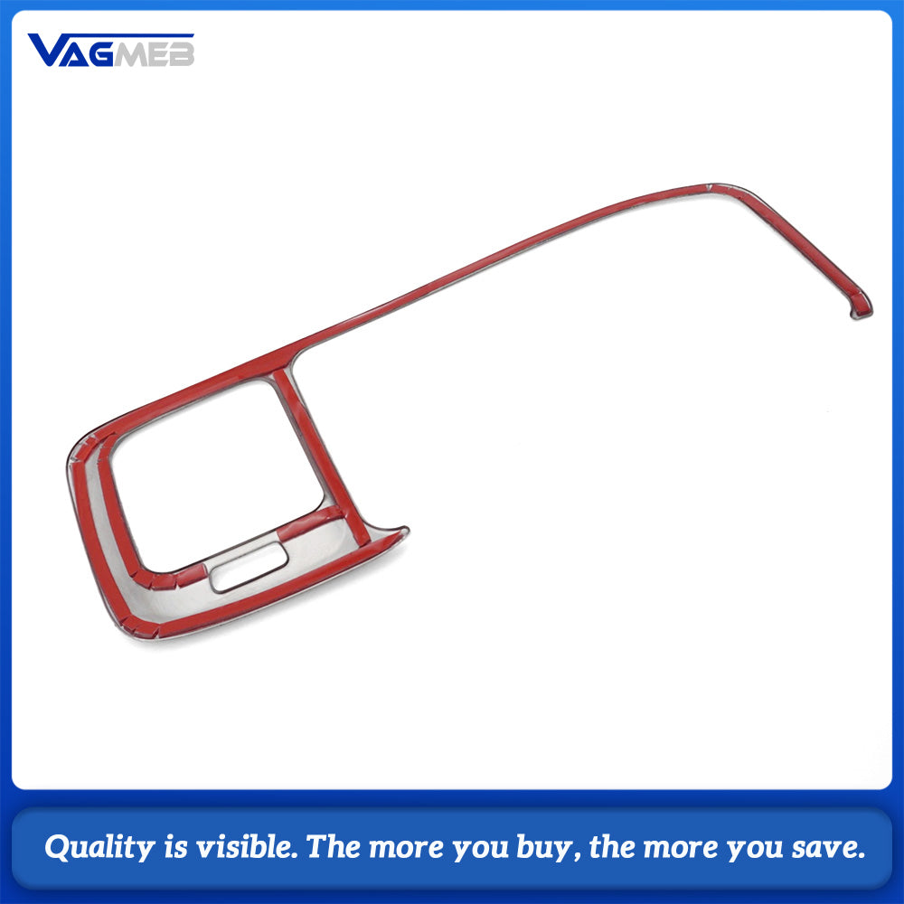 Car Styling Console Navigation Frame Decorative Cover Trim For Volvo S60 V60 2011-17 Interior Stainless Steel Strip Mouldings