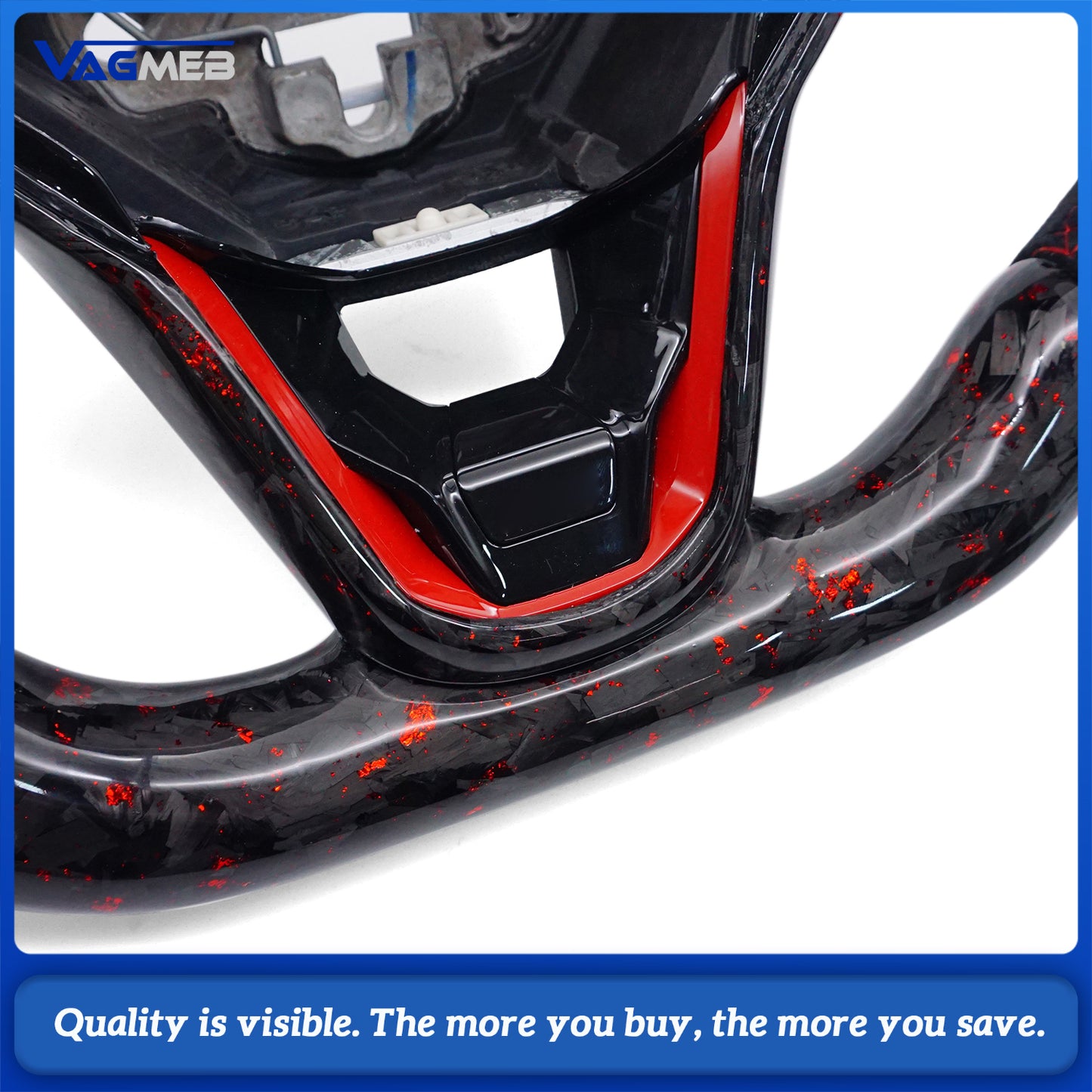 LED Car Steering Wheel Carbon Fiber Custom Leather For VW GOIF MK8 Golf GTi7 GTS Tiguan L Passat Car Accessories