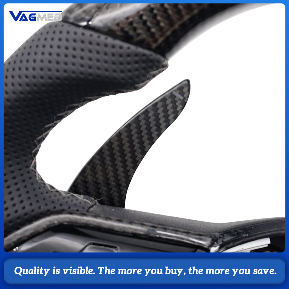 Customized Carbon Fiber Steering Wheel Leather For VW Golf 8 GTI R Line MK8 Car Accessories