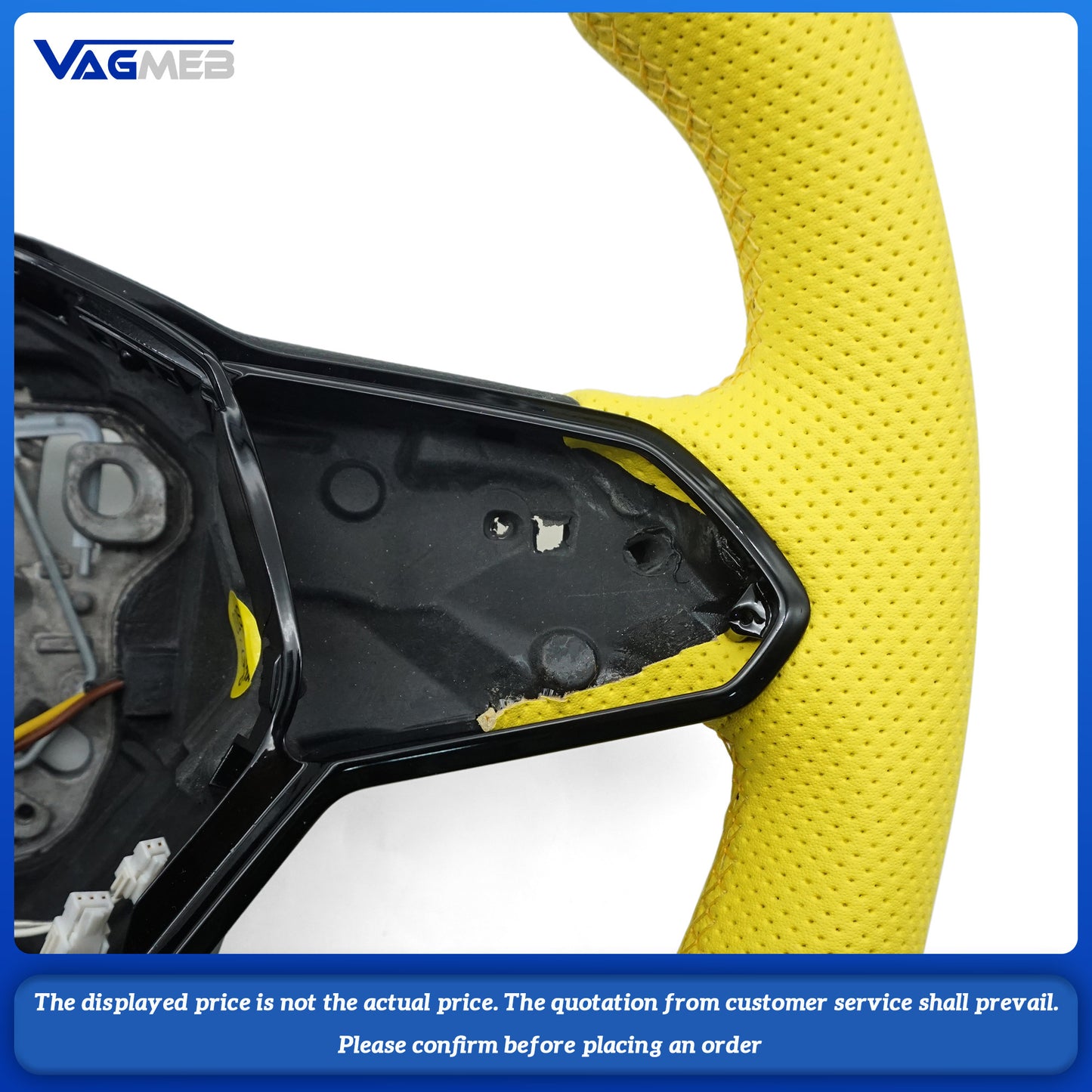 For VW Golf 8 GTI Golf MK8 GTI Custom carbon fiber leather semi-perforated leather steering wheel Customized styles