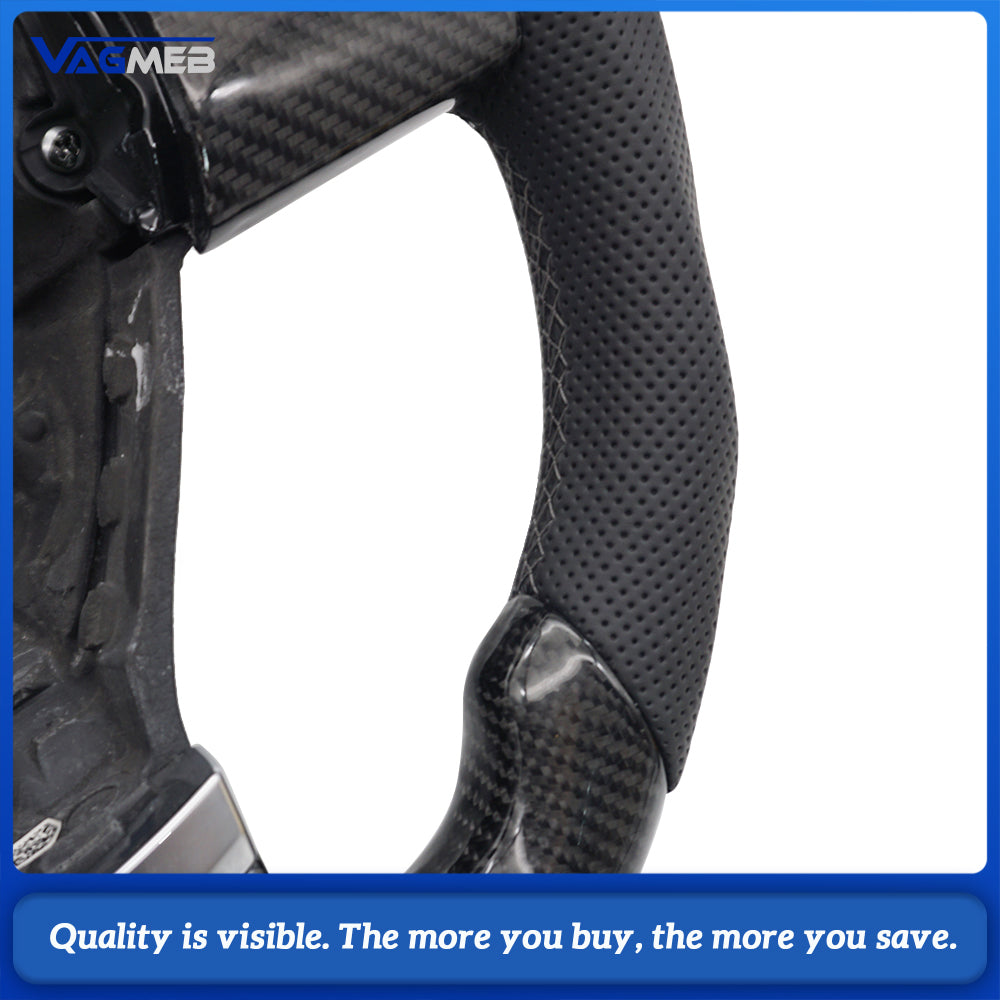 For Golf 6 GTI GTD R 2009-2013 Polo GTI Tiguan Passat R-Line Carbon fiber semi perforated steering wheel