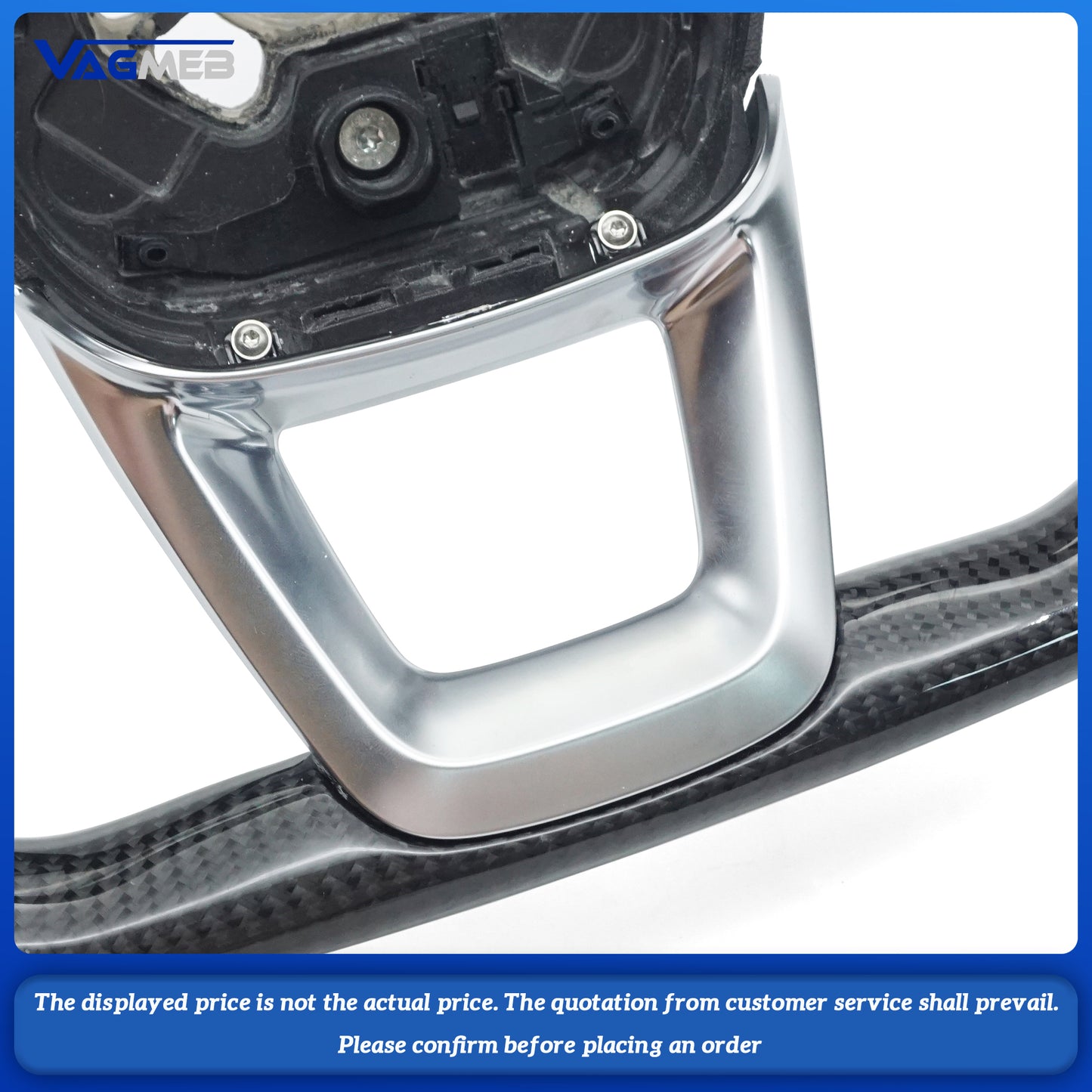 Carbon fiber perforated leather flat bottomed steering wheel For Audi Q5 FY Q7 4M Q8 car steering wheel, Car Accessories