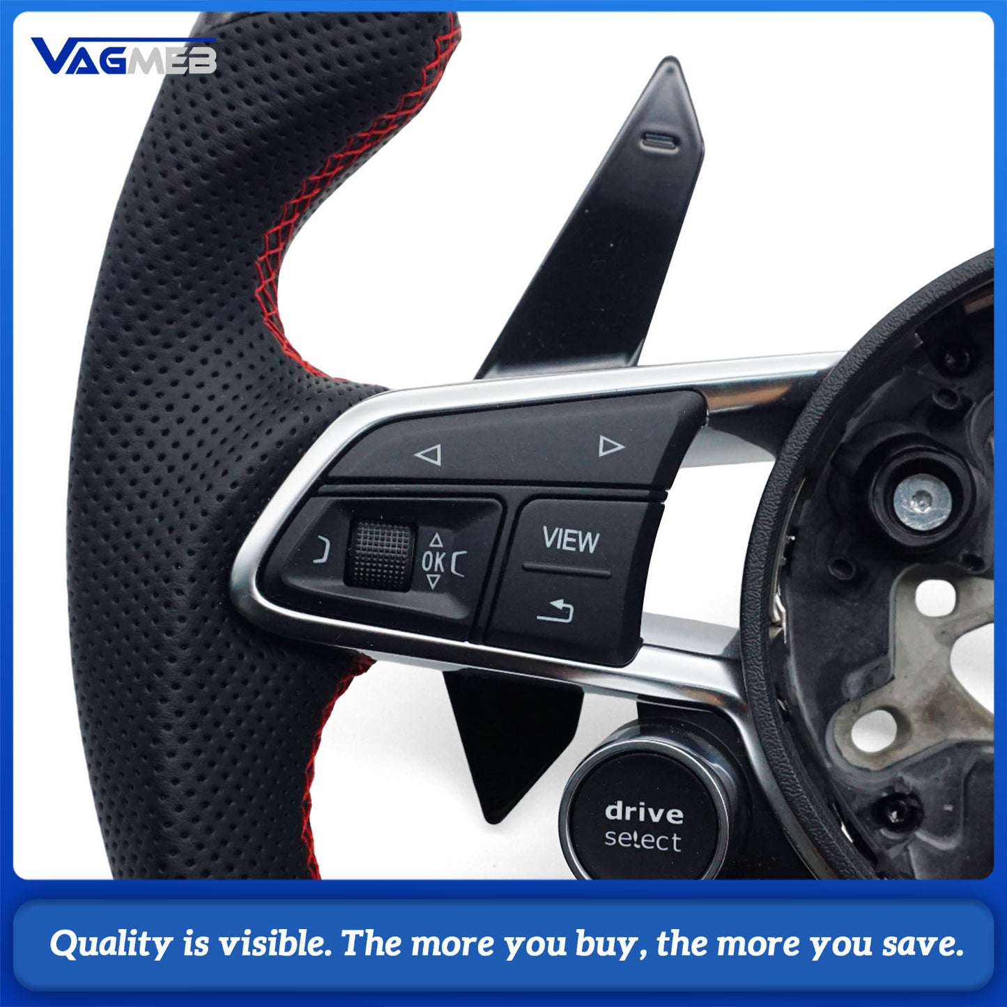 Carbon Fiber Steering Wheel For Audi R8 TT TTS TTRS Steering Wheel Customized One Start Buttons Sport Wheel Assembly