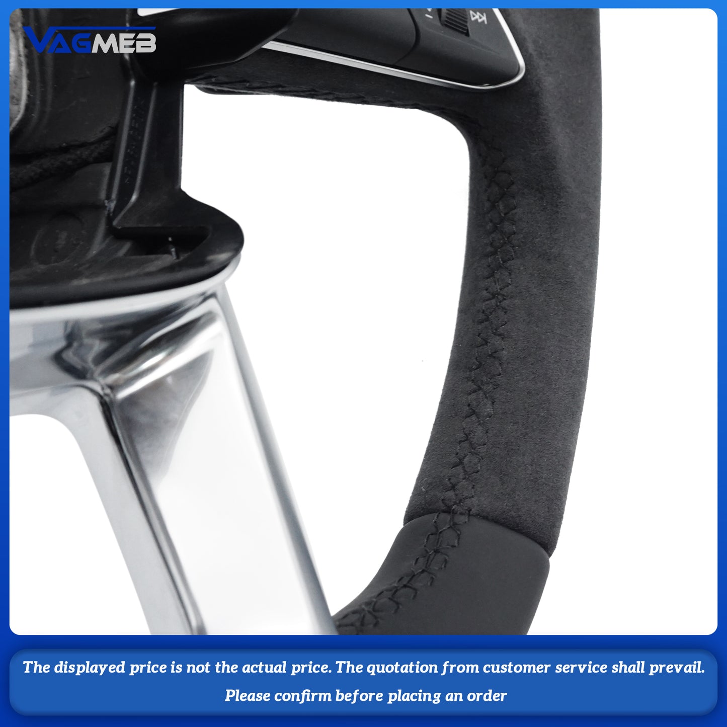 For Audi Q3 Alcantara Punched Leather SRS Logo Steering Wheel With Paddles Assembly