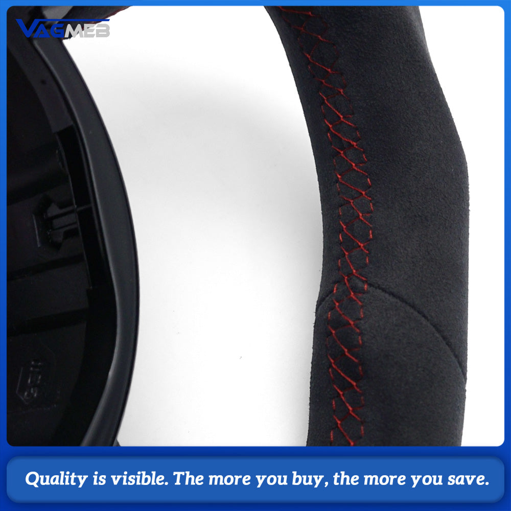 Suitable for Audi A3, A4 B8, A5, flat-bottom steering wheel, suede steering wheel, red style