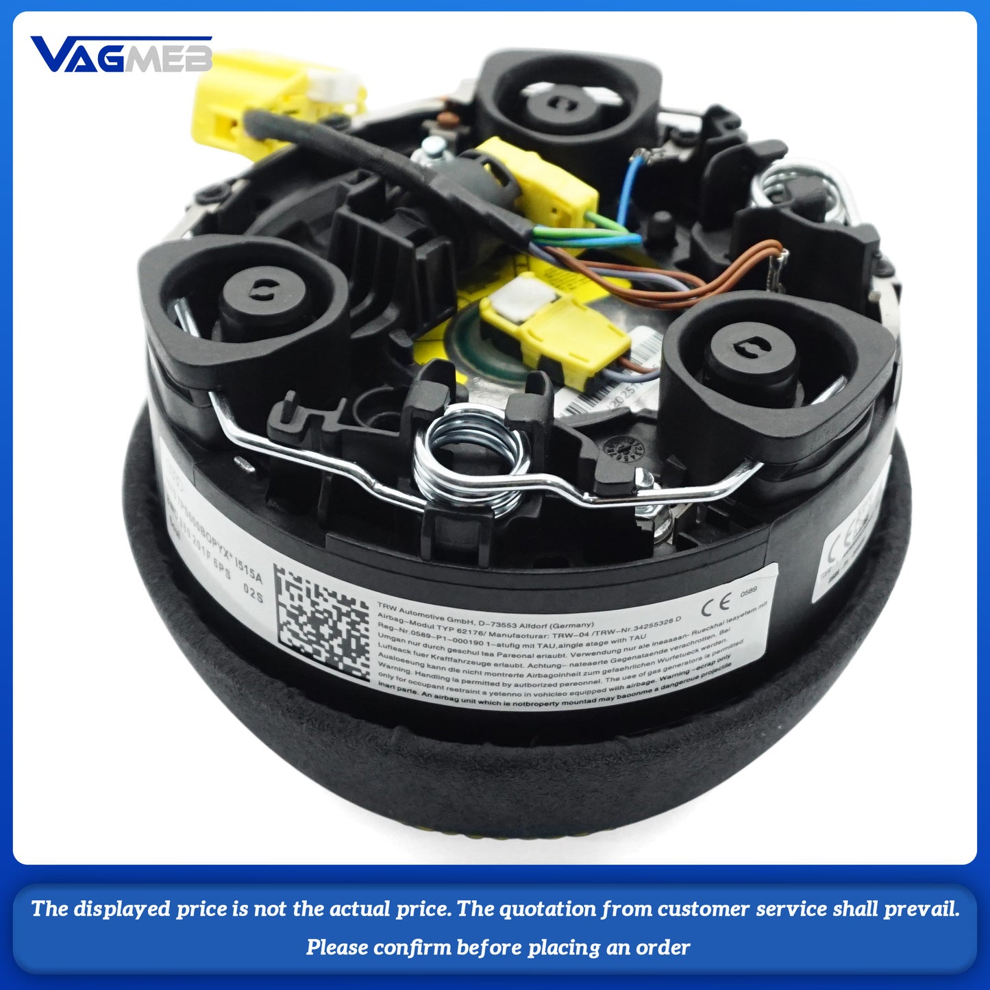 Steering wheel airbag cover multifunction steering wheel For Audi A4B9  yellow line