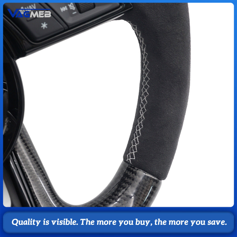 Suitable for Audi A3 A4 B9 RS3 S3 RS4 S4 A5 S5 for Alcantara material production of carbon fiber steering wheel