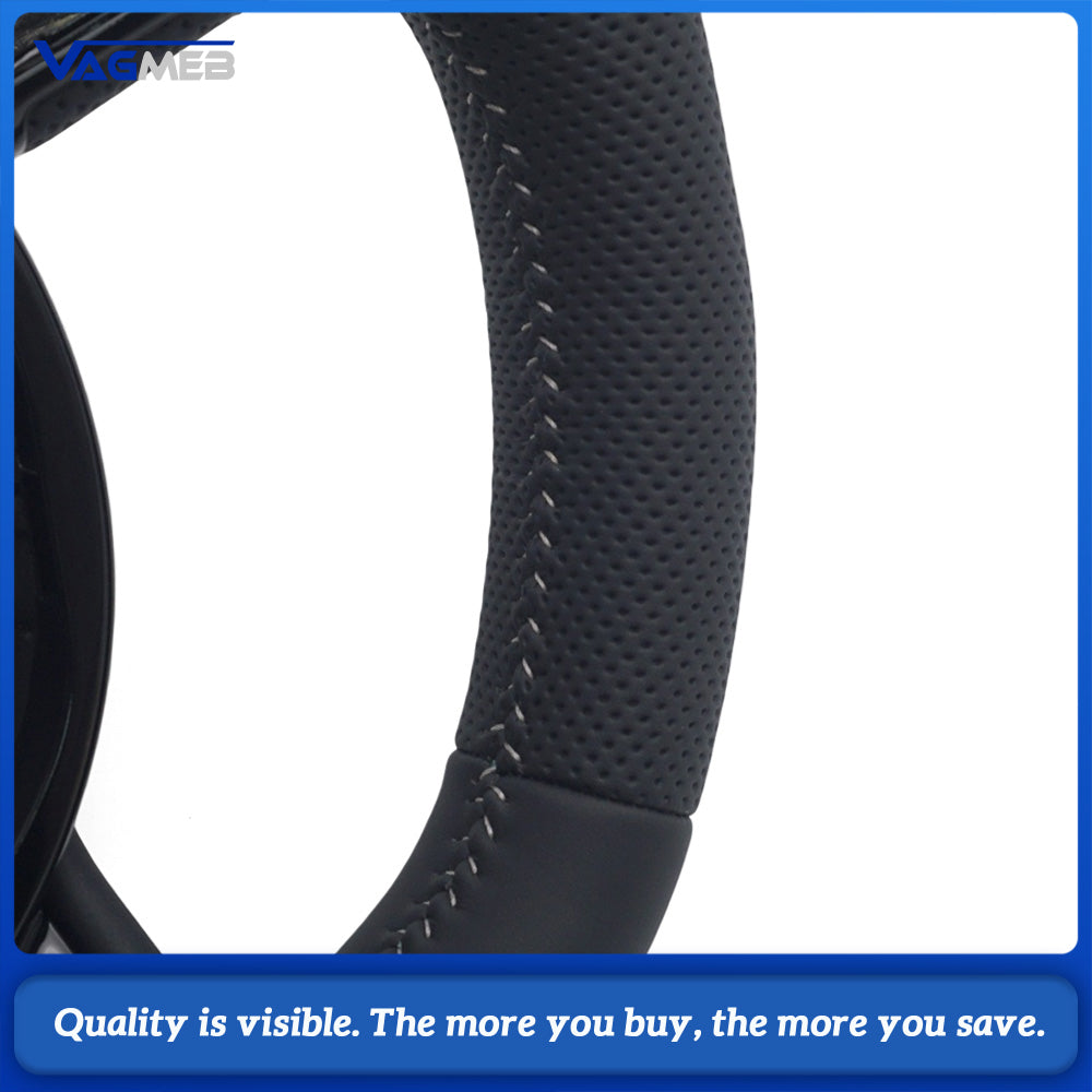 For Audi A4 B8 S Sport Steering Wheel Full Control Buttons White Contrast Stitch Without Gear Shift Paddles