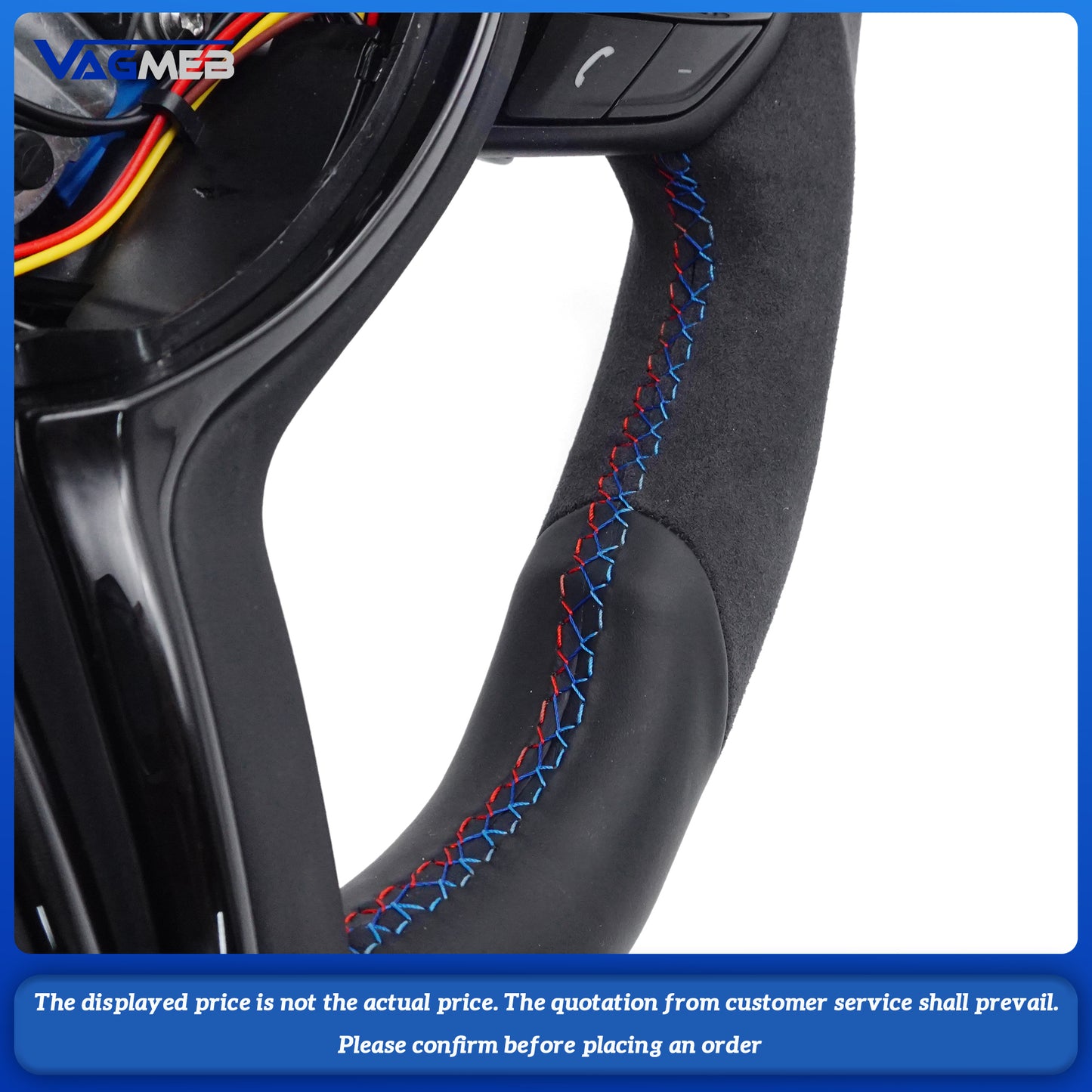 Steering Wheel For Bmw F30 F10 F31 F20 F25 F22 F36 F33 F32 F80 F82 F11 F18 F01 F90 E90 Is Made Of bore leather Material With vibration