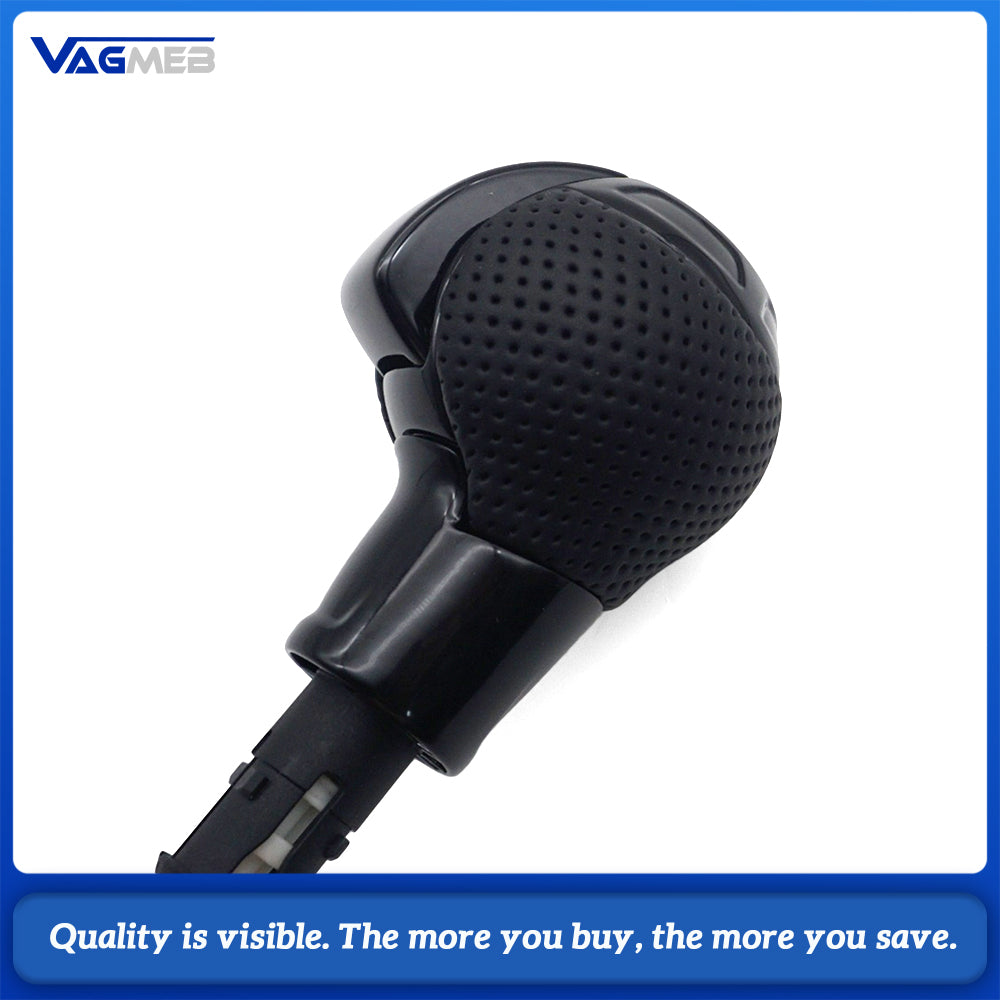 Gloss‑Black Perforated Leather Gear Shift Knob Sport Style Car Interior Modification Shift Ball