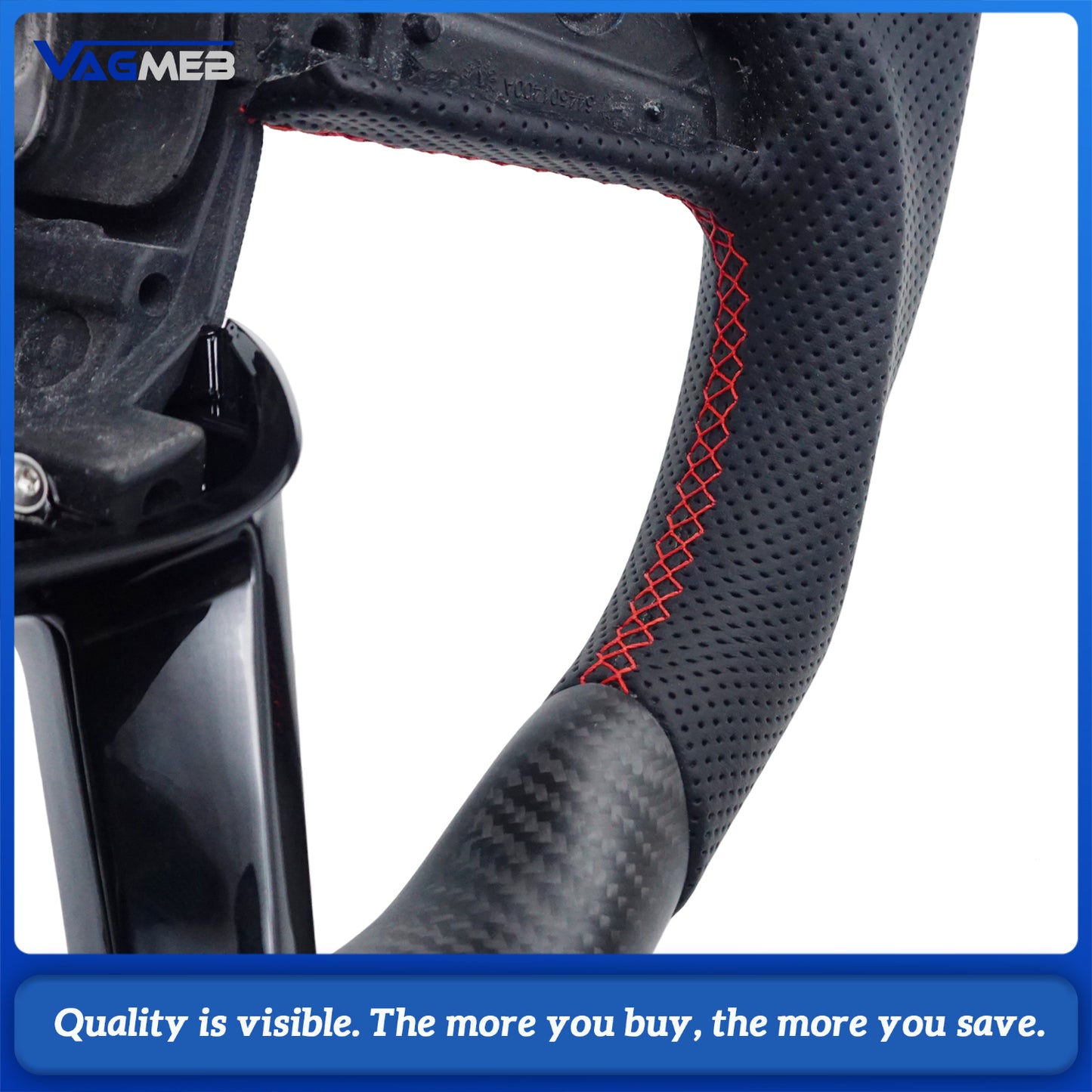 Matte carbon fiber steering wheel for Audi Q3 F3 flat bottomed D-shaped carbon fiber leather steering wheel, Car Accessories