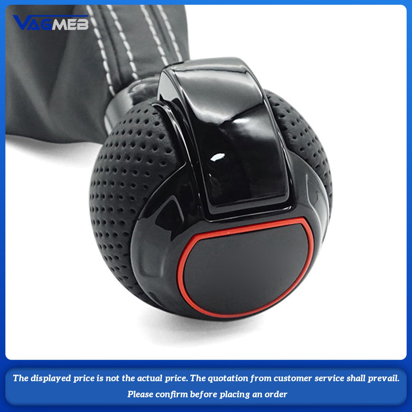 For Audi A38V Gear Shift Knob with PU Leather Gaiter Boot Cover