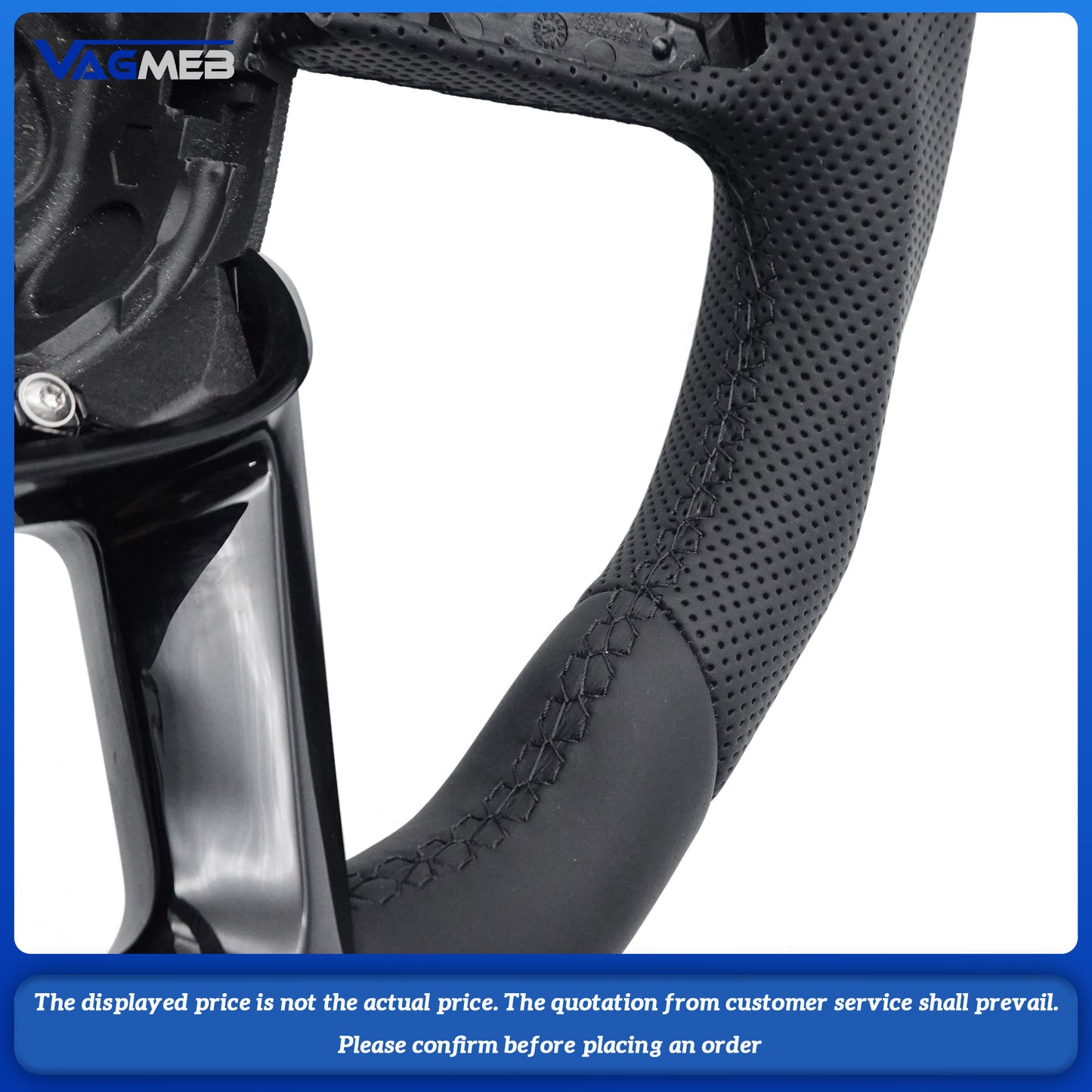 Half perforated leather multifunctional flat bottomed sports steering wheel with heating, For Audi Q5 FY Q7