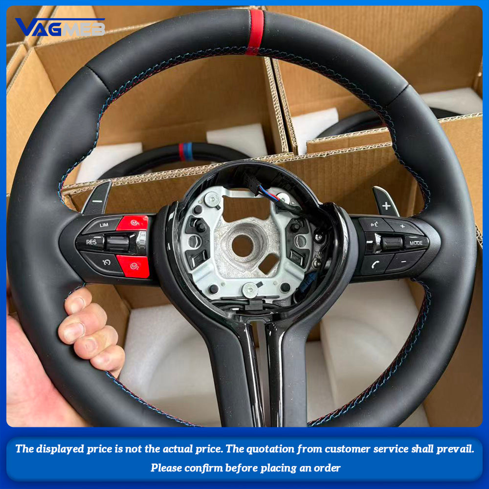 With red M1 M2 Button M Sport Steering Wheel for BMW F07 F10 F11 F12 F20 F21 F22 F25 F26 F30 F31 F32 F33 F34 F36 M3 F80 M4 F82