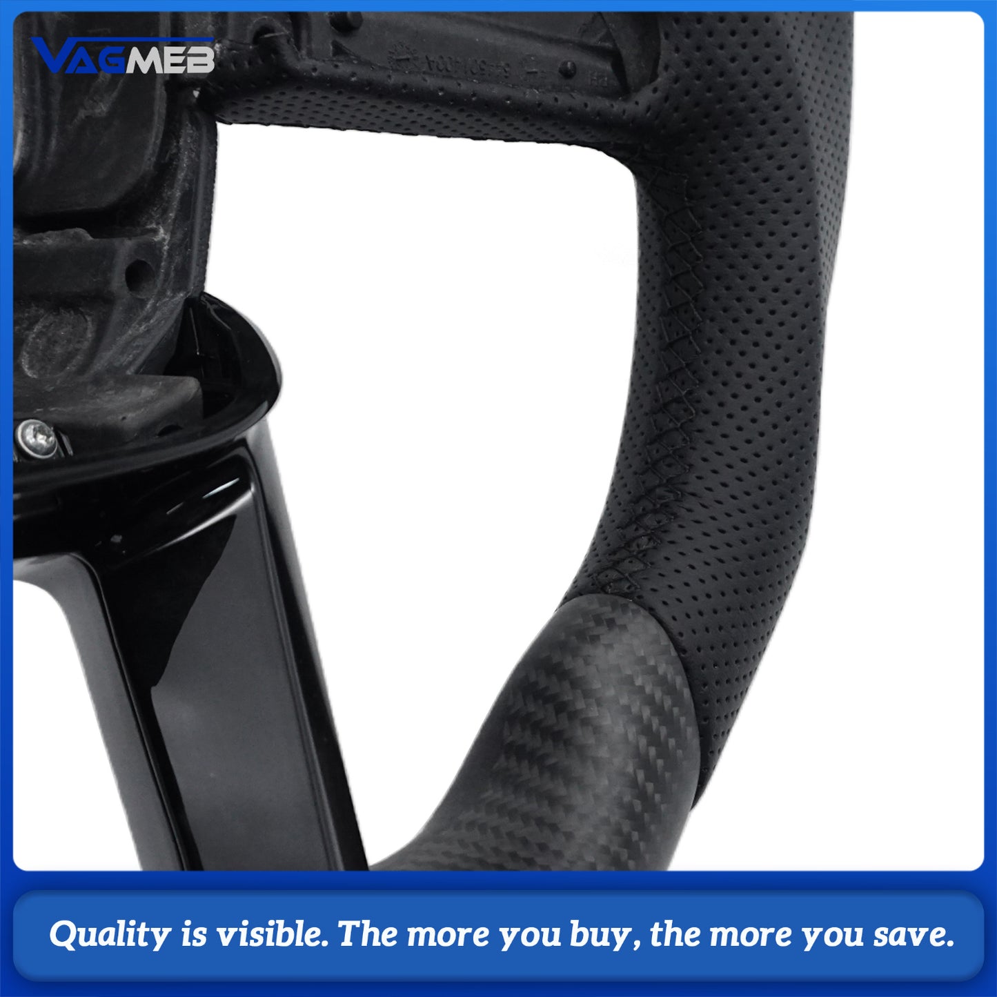Matte carbon fiber steering wheel for Audi Q3 F3 flat bottomed D-shaped carbon fiber leather steering wheel, Car Accessories
