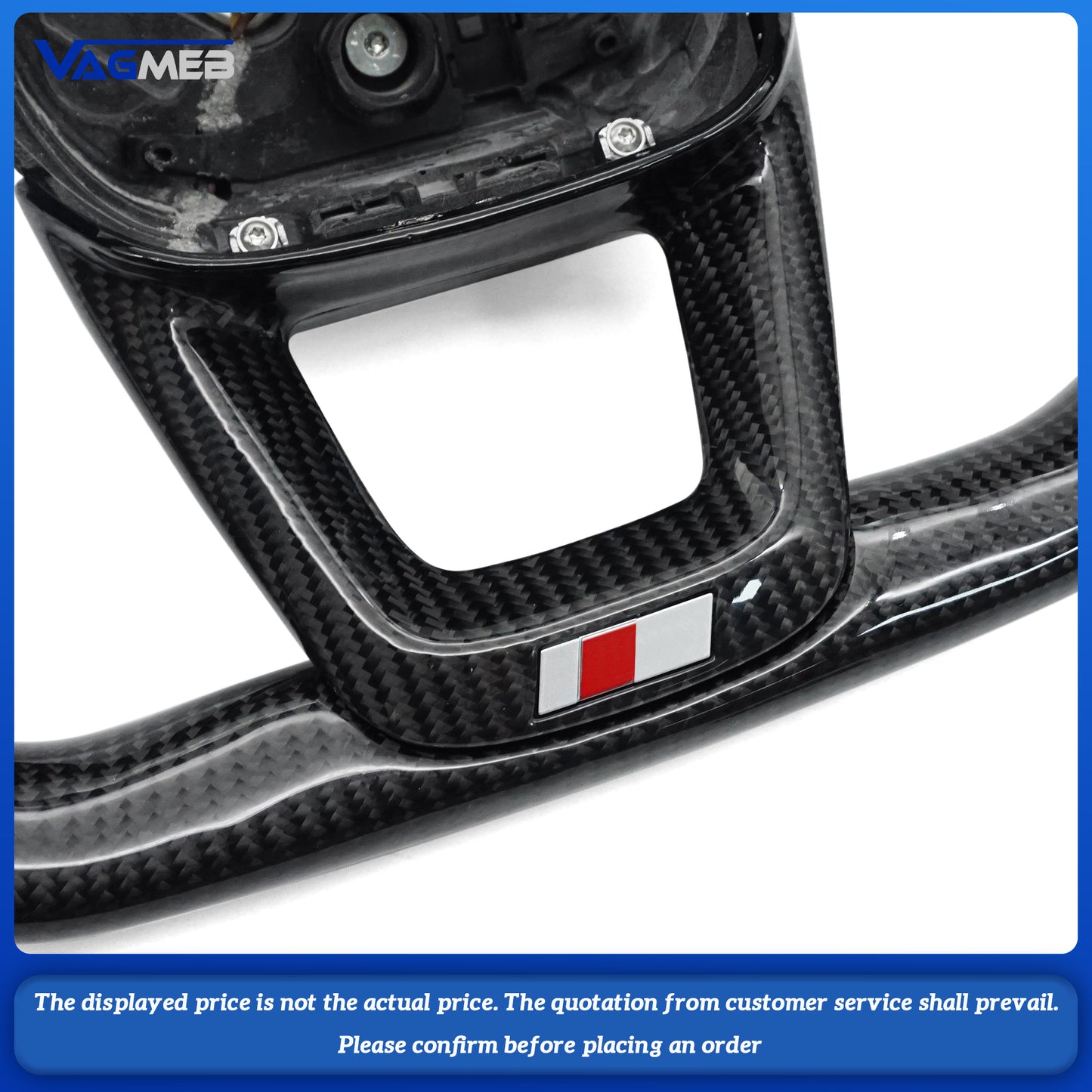 For Audi Q5 FY S LOGO  Custom Carbon Fiber Semi Perforated Painted Black Style Sports With heating function Steering Wheel