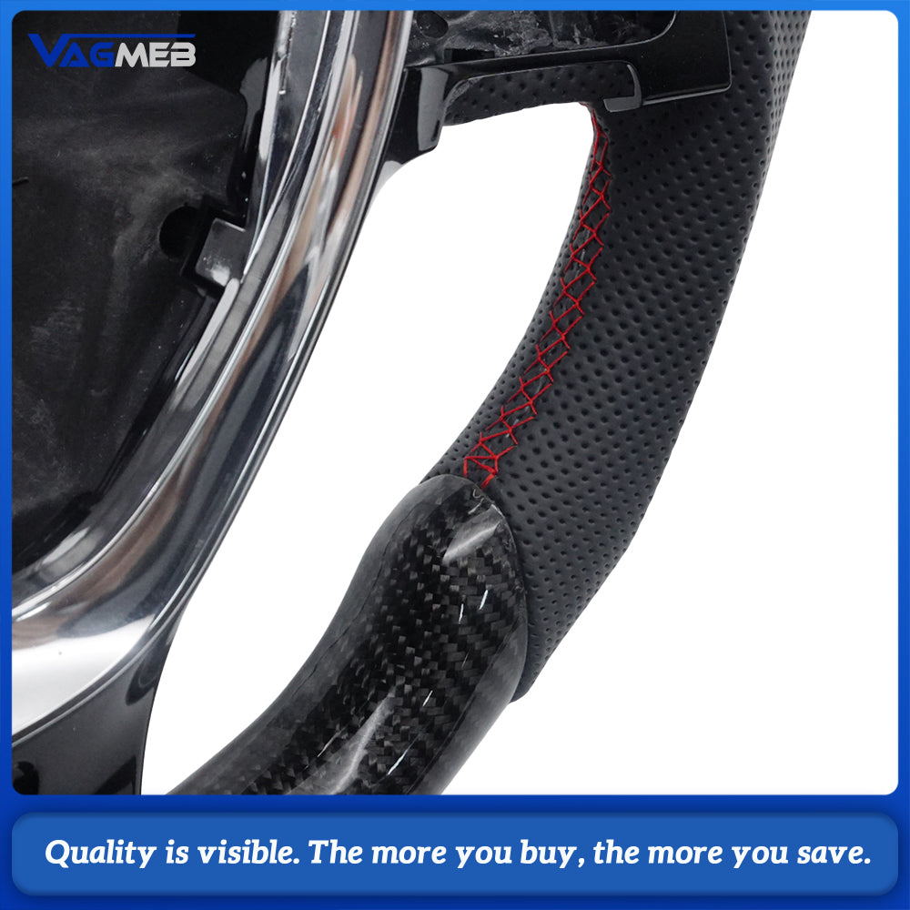 Carbon Fiber Semi Perforated Sports Steering Wheel,For VW GOLF 7 MK7 Transporter T6