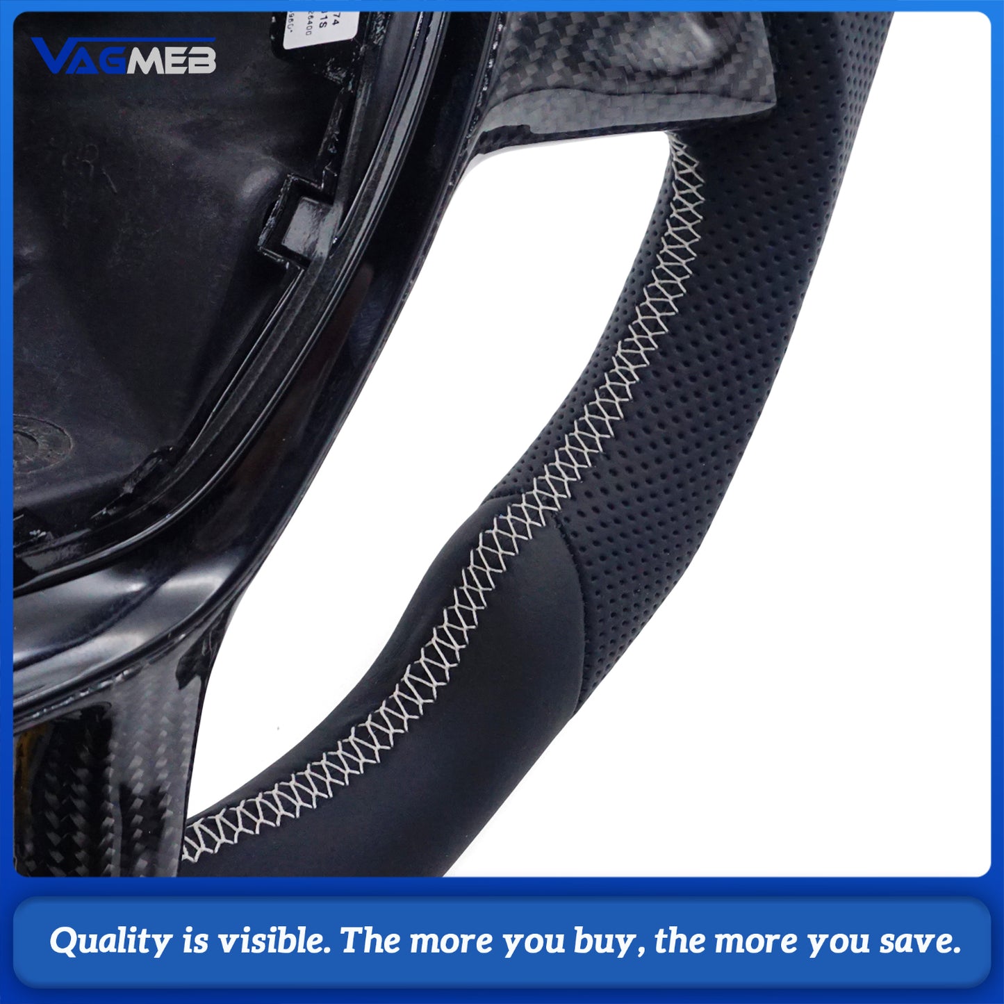 Carbon Fiber Semi Perforated Sports Steering Wheel,For VW GOLF 7 MK7 Transporter T6