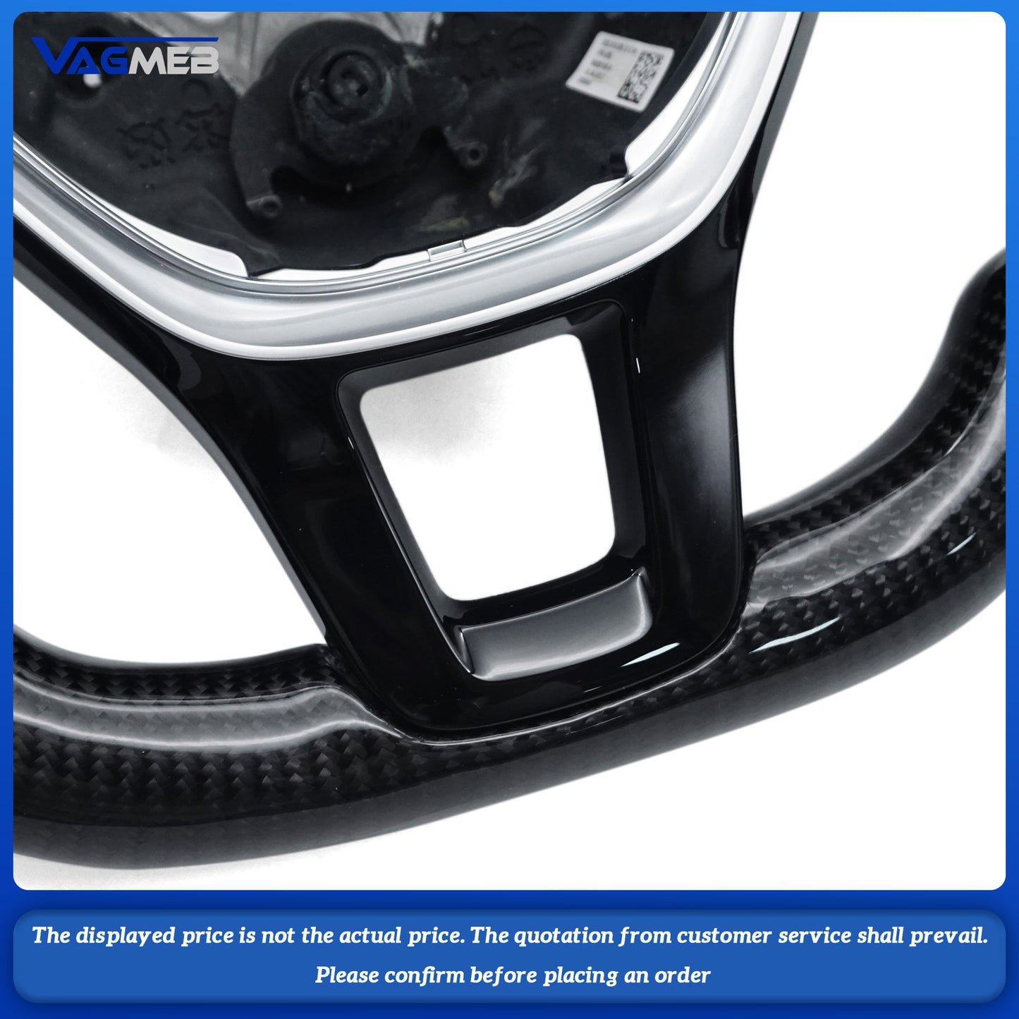 Replacement For VW caddy Leather Real Carbon Fiber Steering Wheel