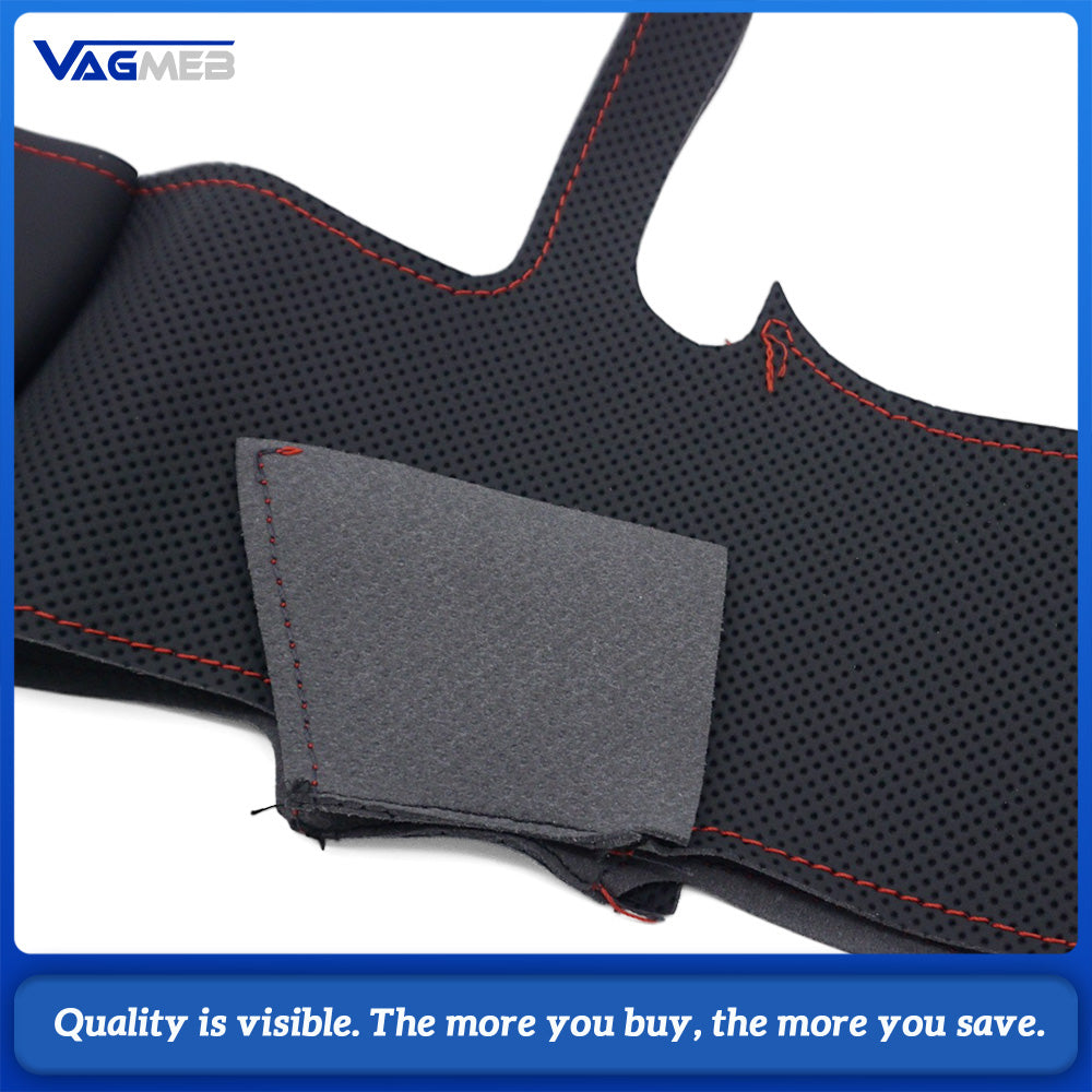 Car Steering Wheel Perforated Leather Cover Skin Kit Replacement Refit Leather For Audi A6 C8