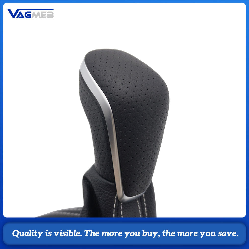 Gear Head With Leather Automatic Gear Shift Knob Boot Gaiter Cover Lever For Audi Q7 2007