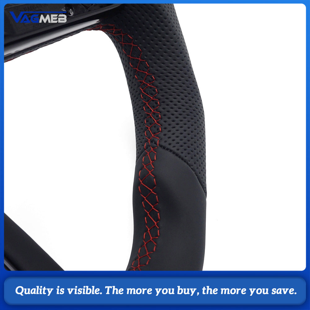 For Audi A4 B9 Full Suede Leather Flat Bottomed Sports Steering Wheel