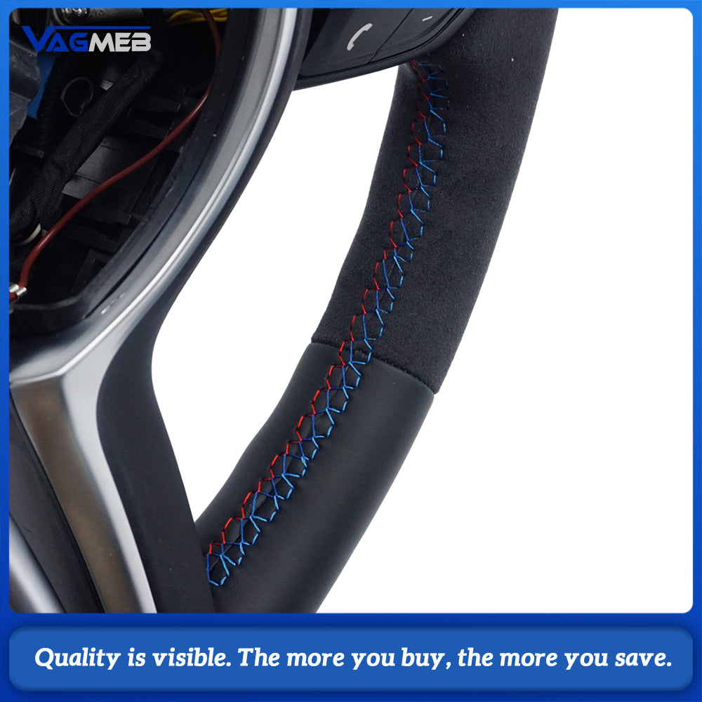 M Volante Lekrad Steering Wheel for BMW Half Alcantara F10 F11 F20 F21 F22 F25 F30 F31 F32 F33 F34 F36 F01 F06 F07 F12 F13 M3 M5