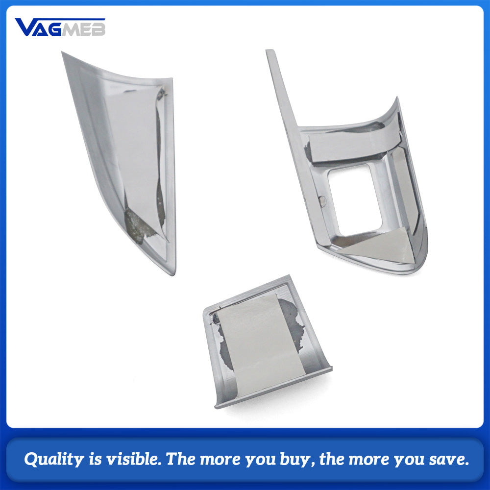 For Audi A6 C7 Chrome Silver Steering Wheel Button Upper Cover, Car Steering Control Switch Cap Replacement Modification Part