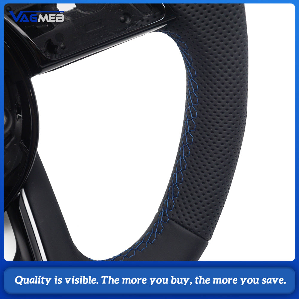 For Audi RS3 RS4 RS5 A3 8V A4 B9 A5 S3 S4 S5 Fully Perforated Leather Steering Wheel