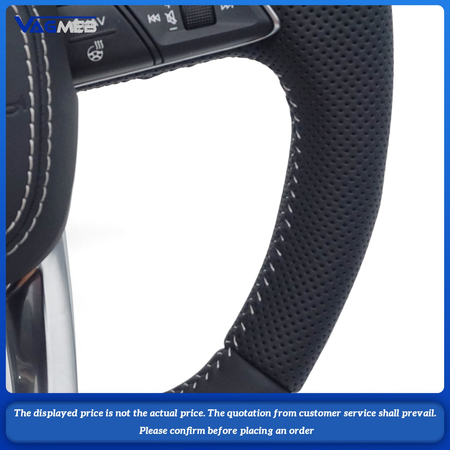 For Audi S Logo Q5 with half-hole white trim, keyless controls, paddle shifters and heated steering wheel