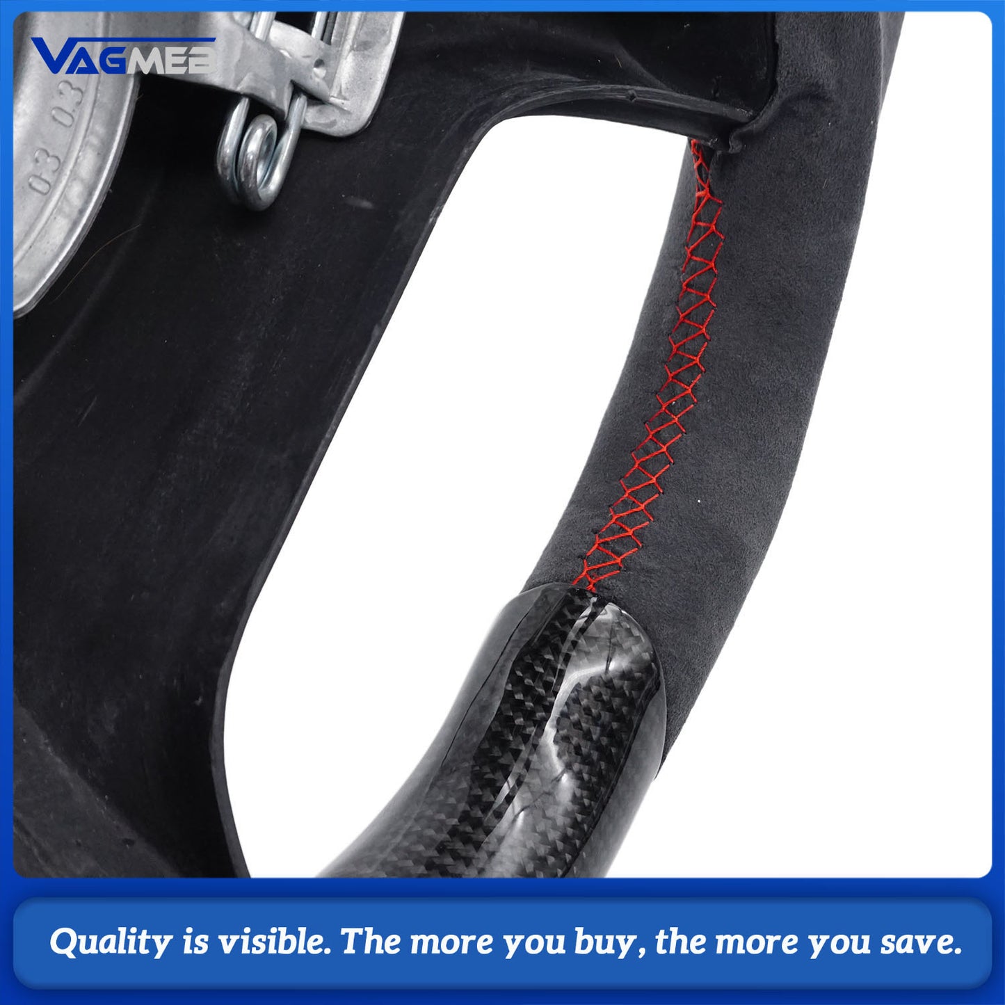 Replacement Real Carbon Fiber Steering Wheel with Leather for VW Volkswagen Golf 4 Mk4 GTI 1997-2002 Bora