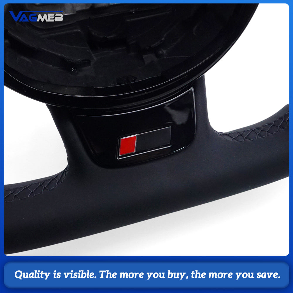 RS Steering Wheel Half Alcantara No Buttons - For Audi A6 C7 A7 S6 RS6