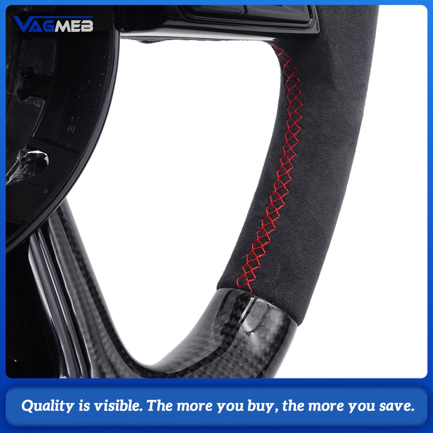 steering wheel for Audi A4 B9 A5 custom carbon fiber stitched steering wheel with paddles and buttons, Car Accessories