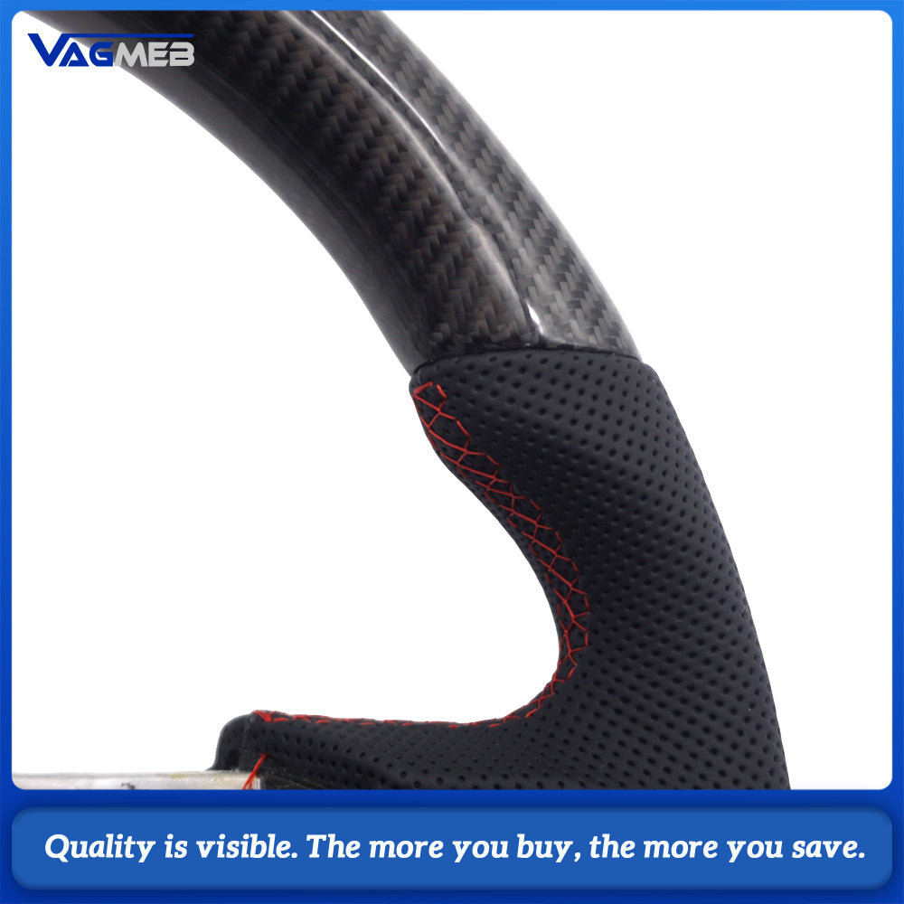 For Ford Mustang 2015 2016 2017 2018 2019 2020 2021 2022 Hydro-Dip Carbon Fiber Steering Wheel Perforated Leather Racing Wheel