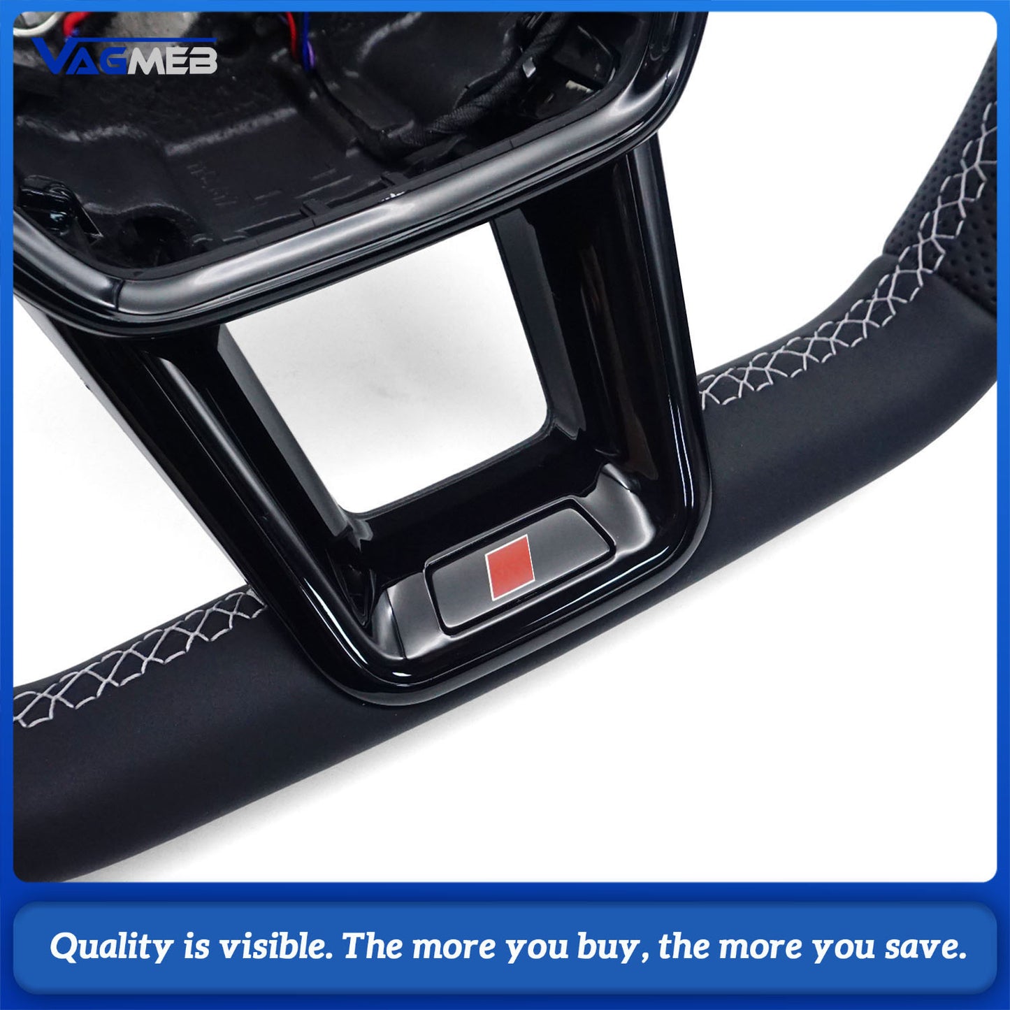 Blackened steering wheel suitable for Audi A6 C8 A7 Light gray  stitched steering wheel With heating function, buttons and paddles