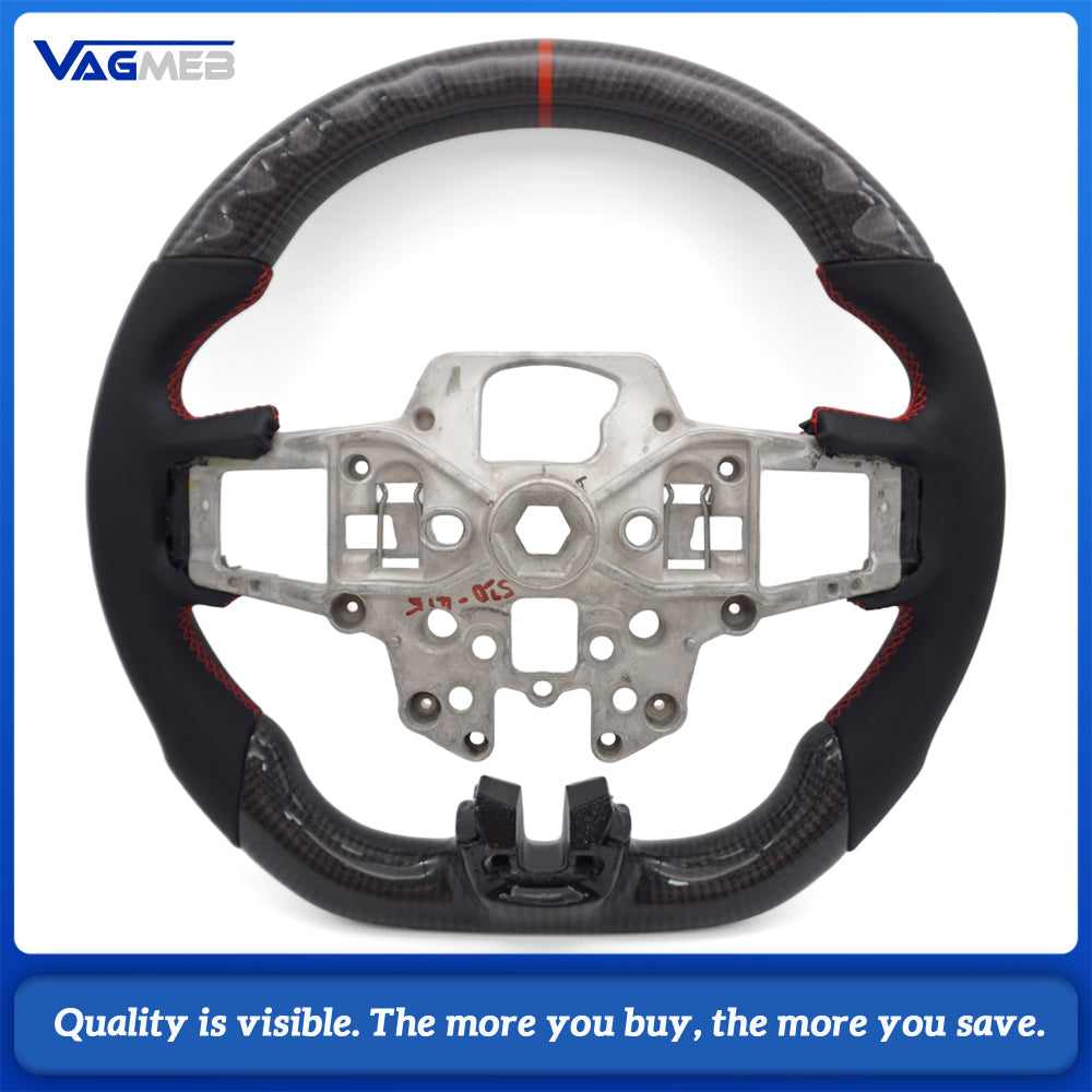 For Ford Mustang 2015 2016 2017 2018 2019 2020 2021 2022 Hydro-Dip Carbon Fiber Steering Wheel Perforated Leather Racing Wheel