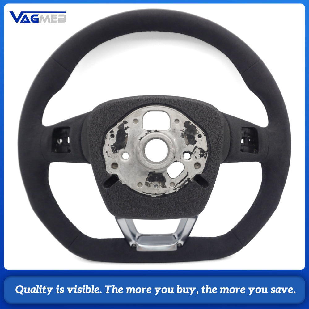 Suede Flat Bottomed Sport Steering Wheel Suitable for Audi Q5 FY S Logo Car Accessories Automobile Accessories Upgrade