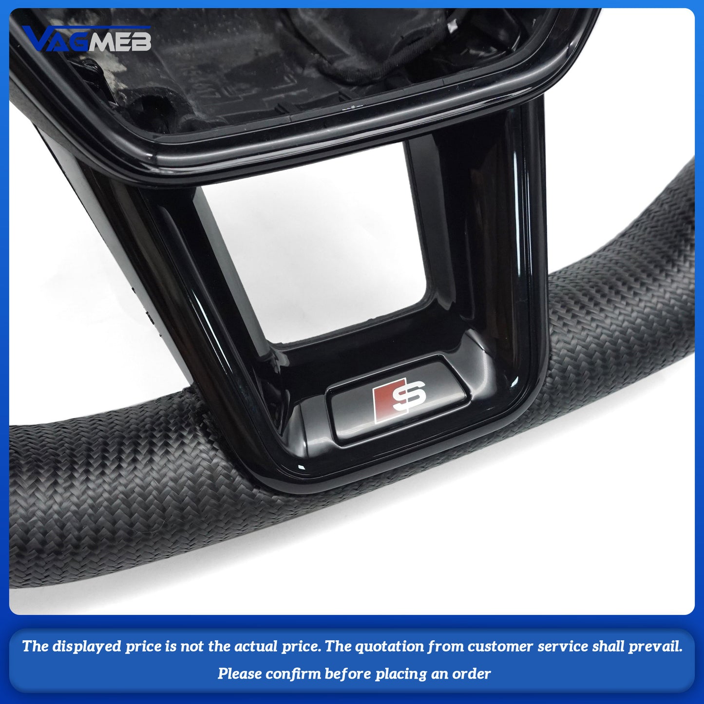 For Audi A6 C8 matte carbon fiber leather  bottomed sports steering wheel with heating
