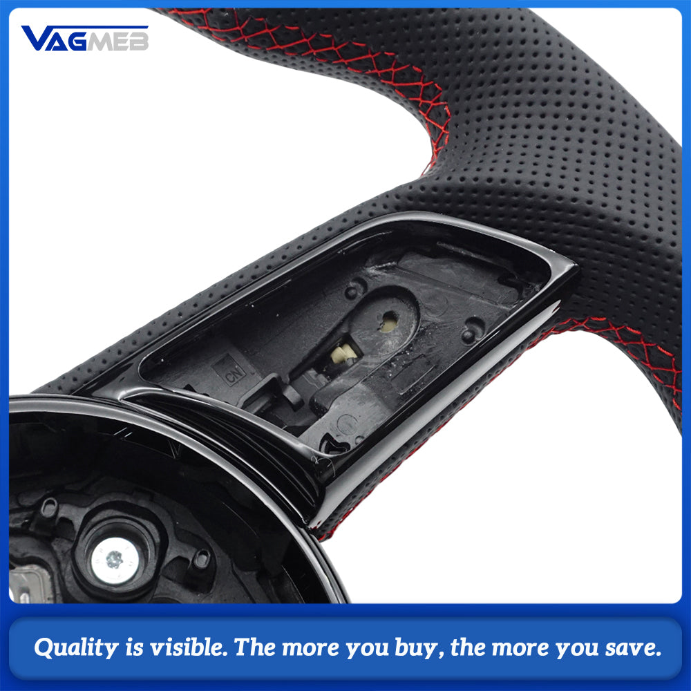 Sports style car steering wheel suitable for A4 S4 B9 A3 S3 8V RS4 RS5 A5 S5 2017-2024 leather steering wheel car accessories
