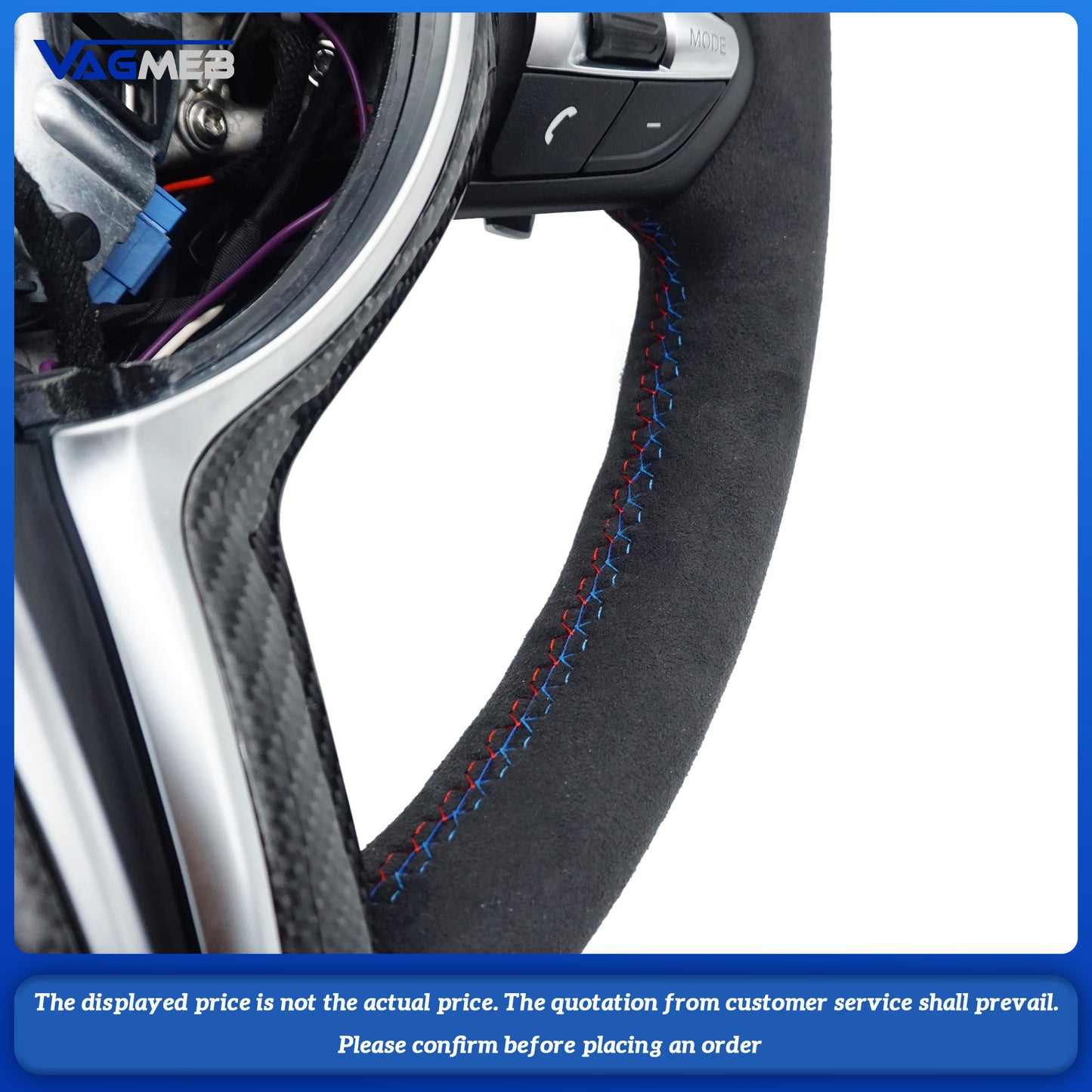 With Carbon Trim Full Alcantara With heating function Steering Wheel For BMW F01 F10 F20 F22 F30 F31 F32 M2 F87 M3 F80 M4 F82 F90 X5 F15 F16