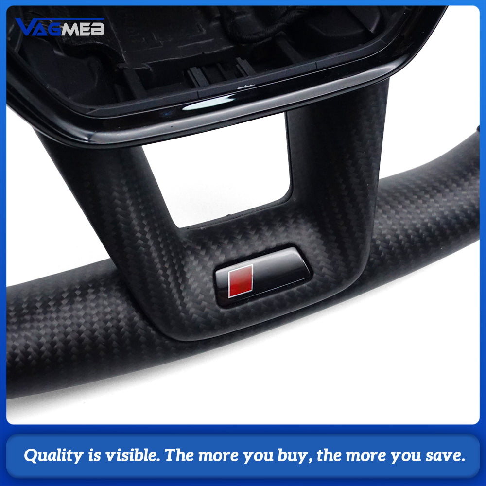 A is suitable for Audi A6 C8 A7 matte carbon fiber Alcantara multifunctional steering wheel with heating, Car Accessories