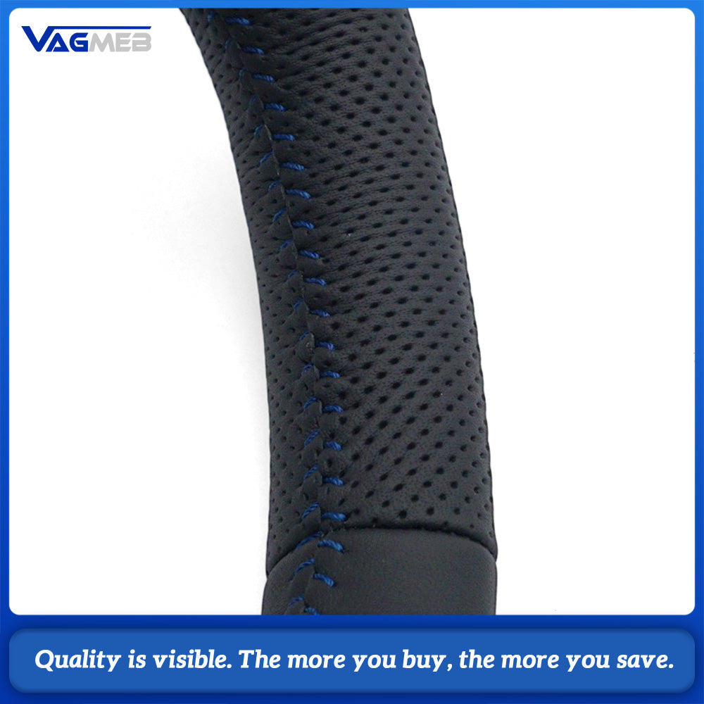 For Audi A3 8Y Perforated Leather Steering Wheel Blue Stitching