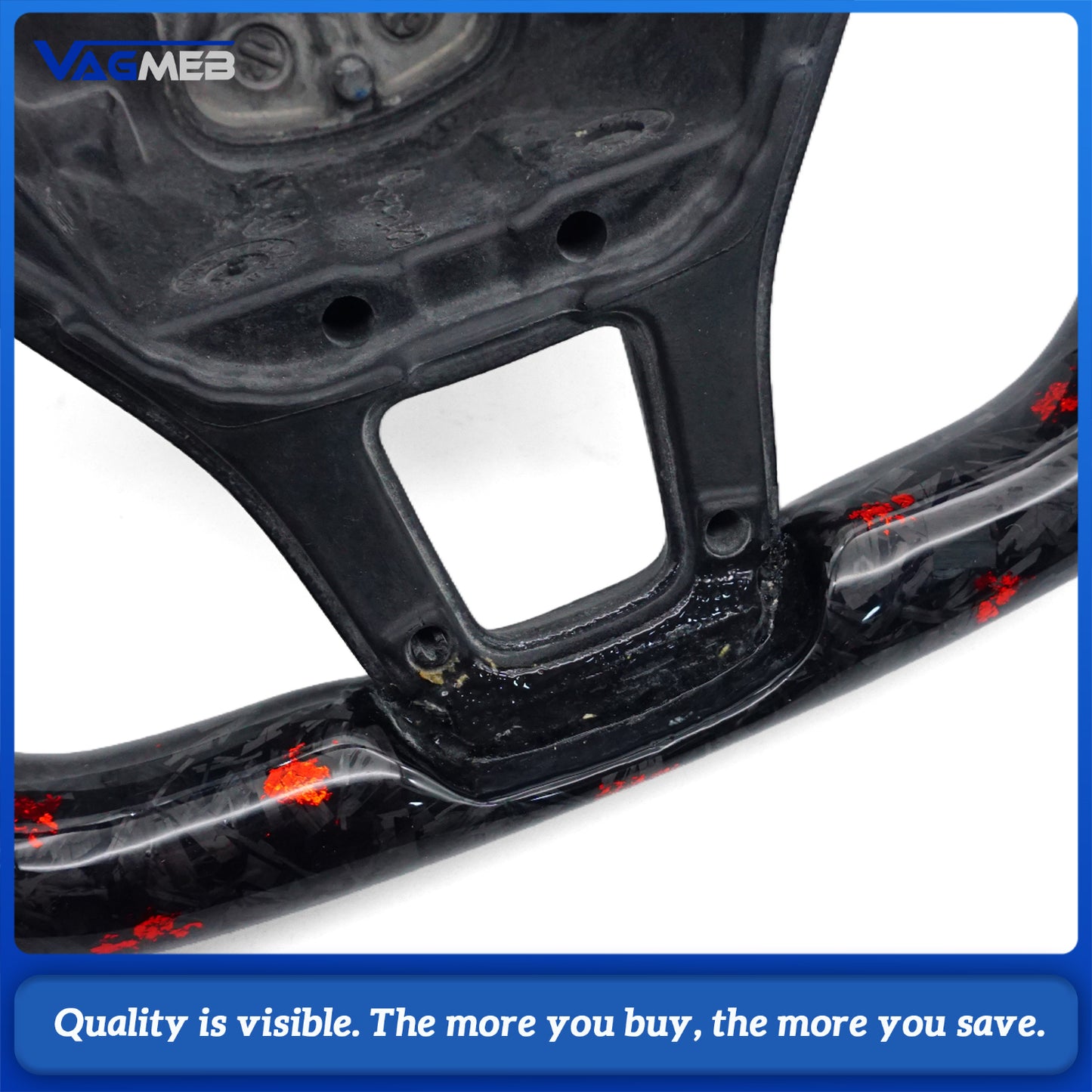 For VW Golf MK7 TSI TDI Carbon Fiber Steering Wheel Manual Car Accessories Red and blue Manual Car Accessorie