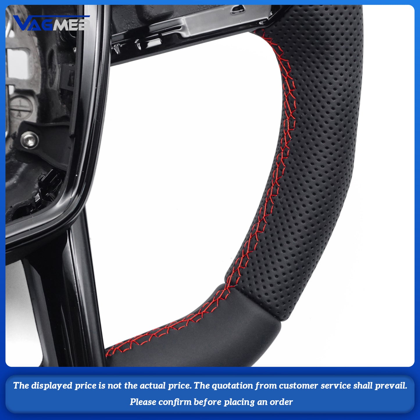 For Audi A6 RS6 C8 Pemi Perforated Leather Blat Bottomed Sports With heating function Steering Wheel